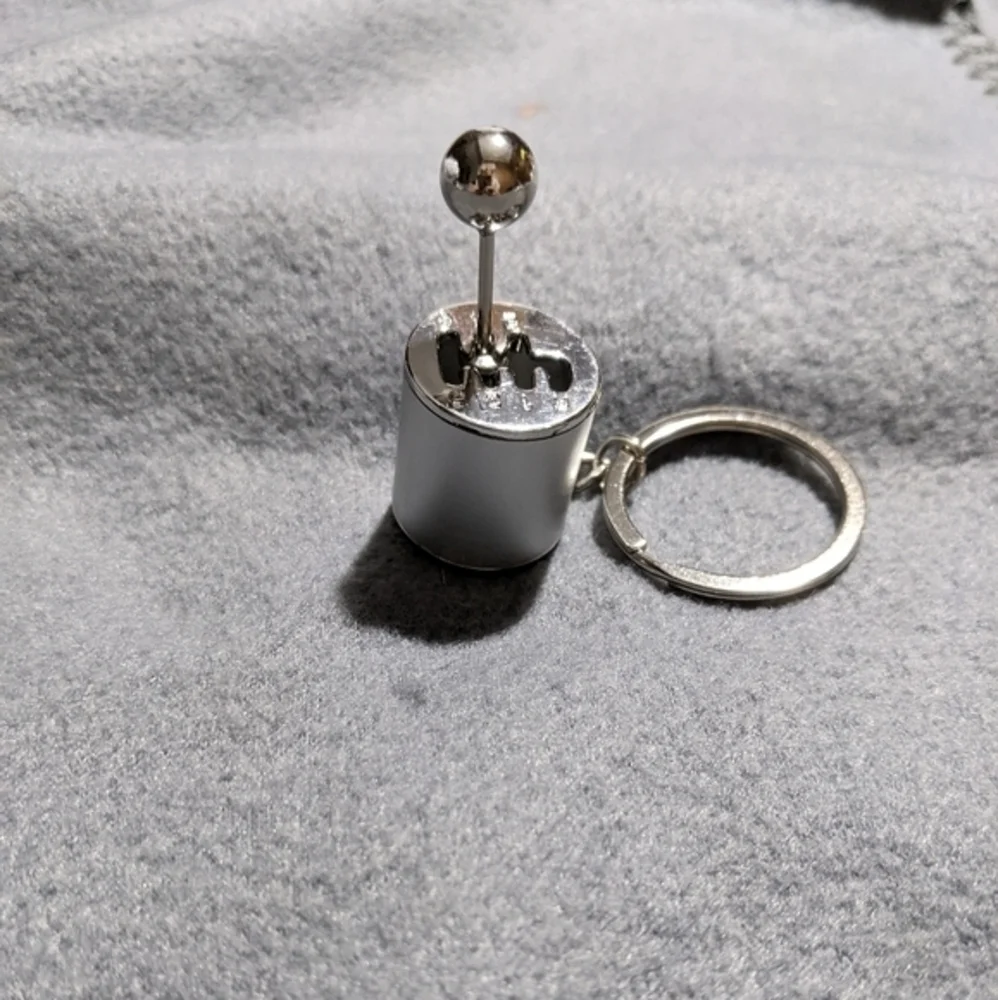 NEW 6 spd gearshift‎ silver novelty keychain
